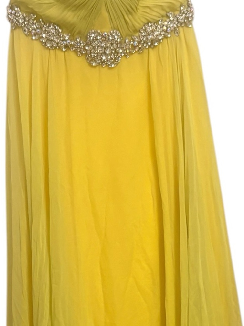 Jovani Yellow Silk Chiffon Strapless Prom Gown Formal Dress Size 2 - Picture 4 of 7